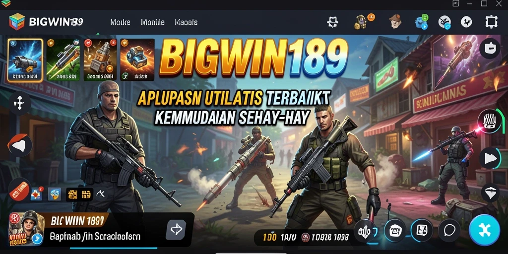 Tampilan utama BIGWIN189 dengan fitur-fitur utilitas yang menarik.
