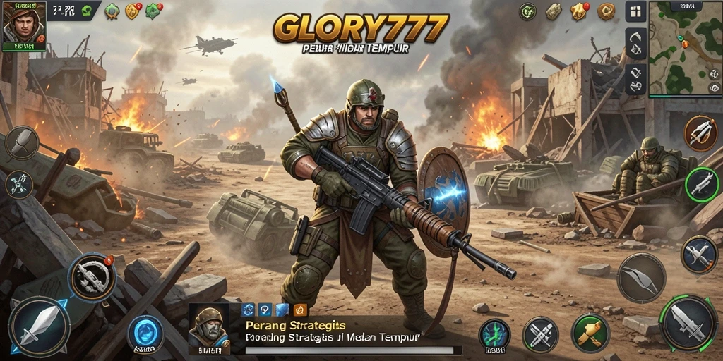 Gameplay intens dari GLORY777 di medan perang yang dinamis.