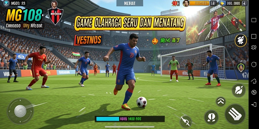Tampilan gameplay seru di MG108 dengan pergerakan atletik.