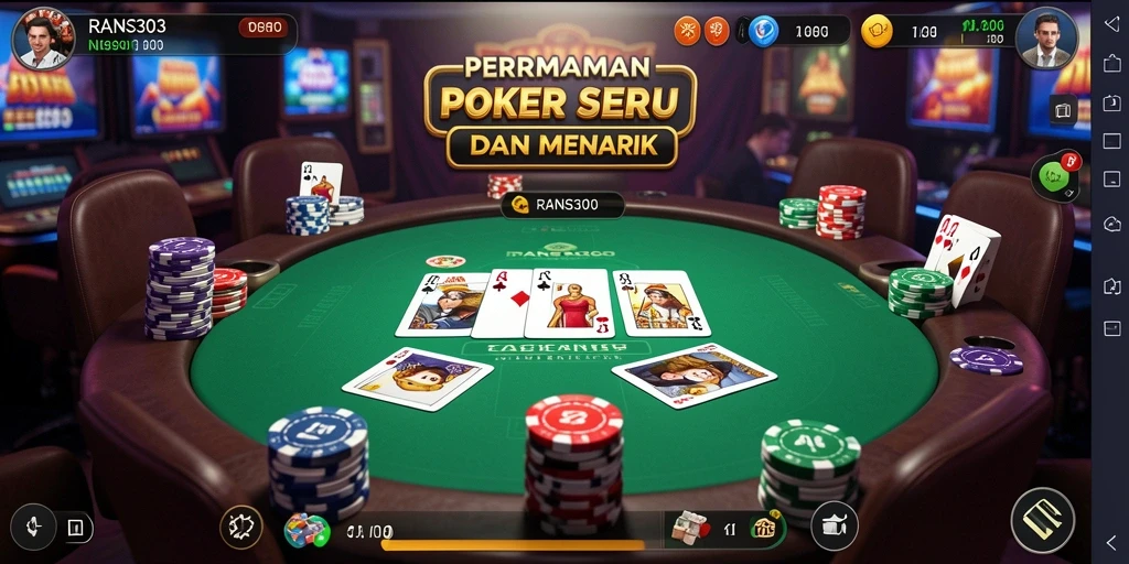 Screenshot utama RANS303 menampilkan gameplay Poker yang seru dan menarik.