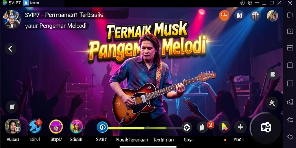 Screenshot gameplay SVIP7 menampilkan aksi bermain musik yang menarik.
